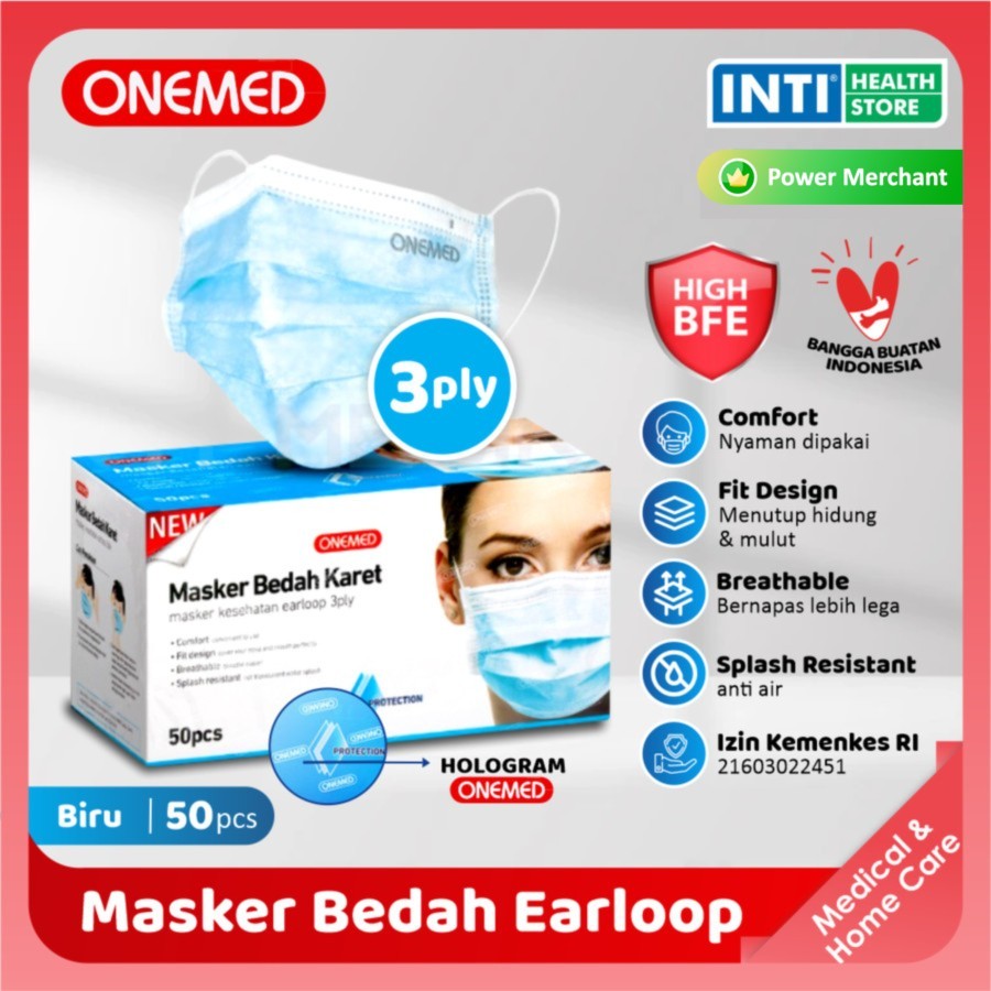 Jual Onemed | Masker 3 Ply Earloop | Masker Medis | Surgical Mask ...