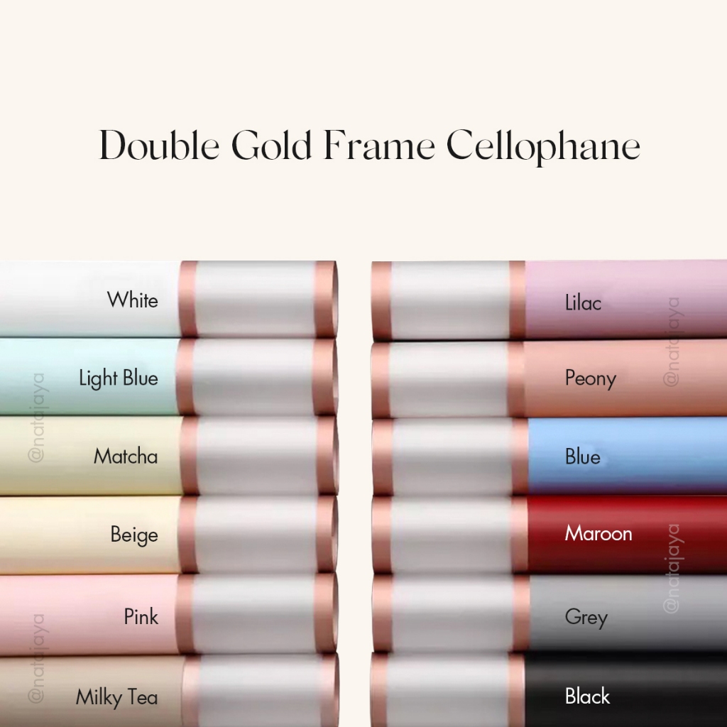 Jual Kertas Cellophane Paper (DOUBLE GOLD FRAME) Kertas Cello Buket ...