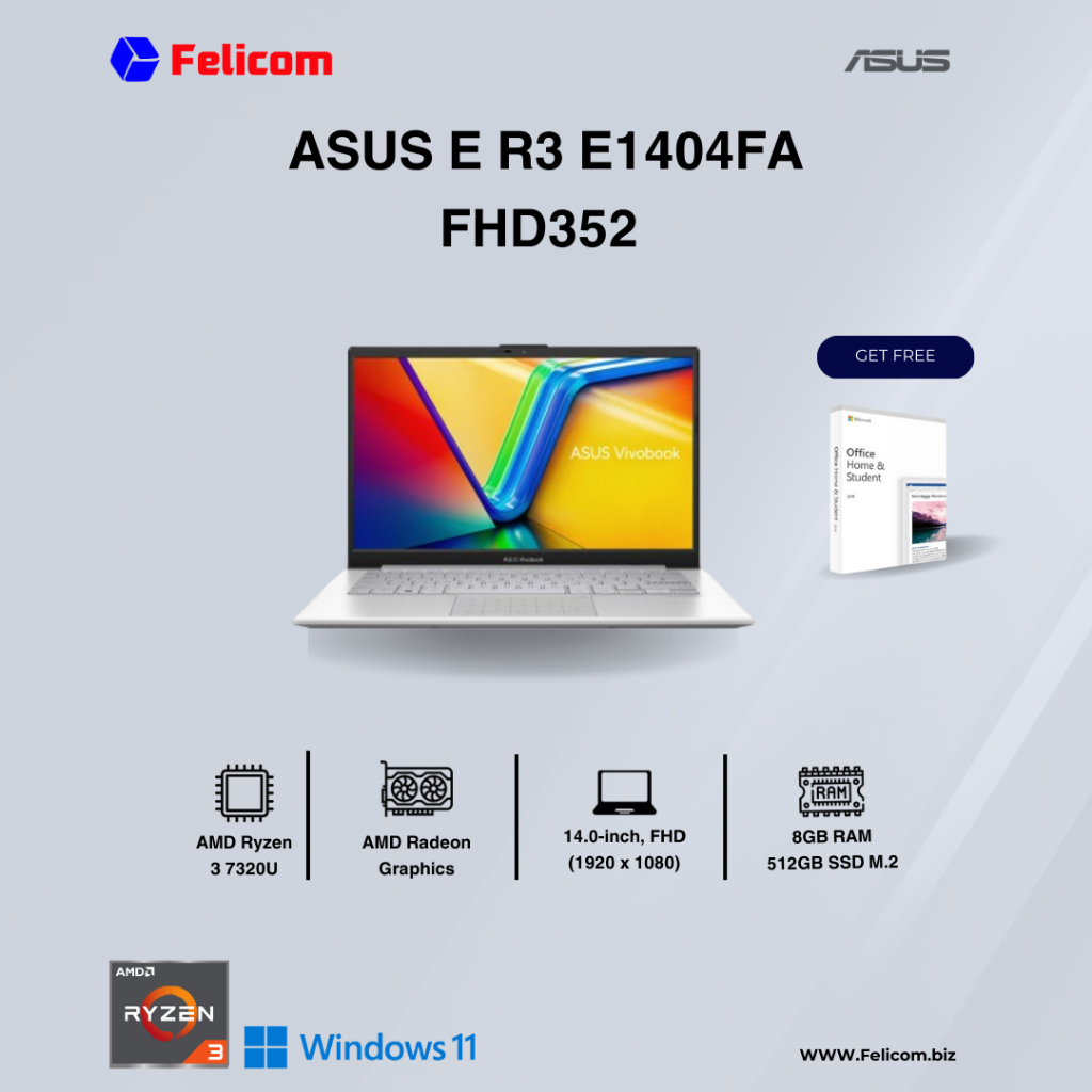 Jual ASUS E R3 E1404FA-FHD352 (R3-7320U/8GB/512GB SSD/UMA/14