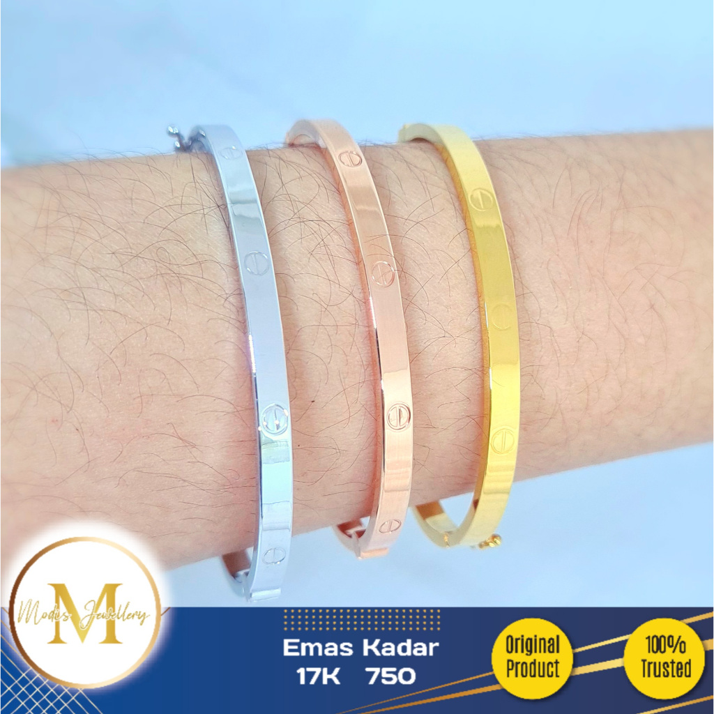 Jual MODIS JEWELLERY - Gelang Bangle Medium Putih Kuning Rosegold ...