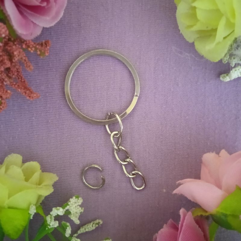 Jual BESI GANTUNGAN KUNCI KEYCHAIN RING GEPENG / PIPIH UKURAN 2.5 CM ...