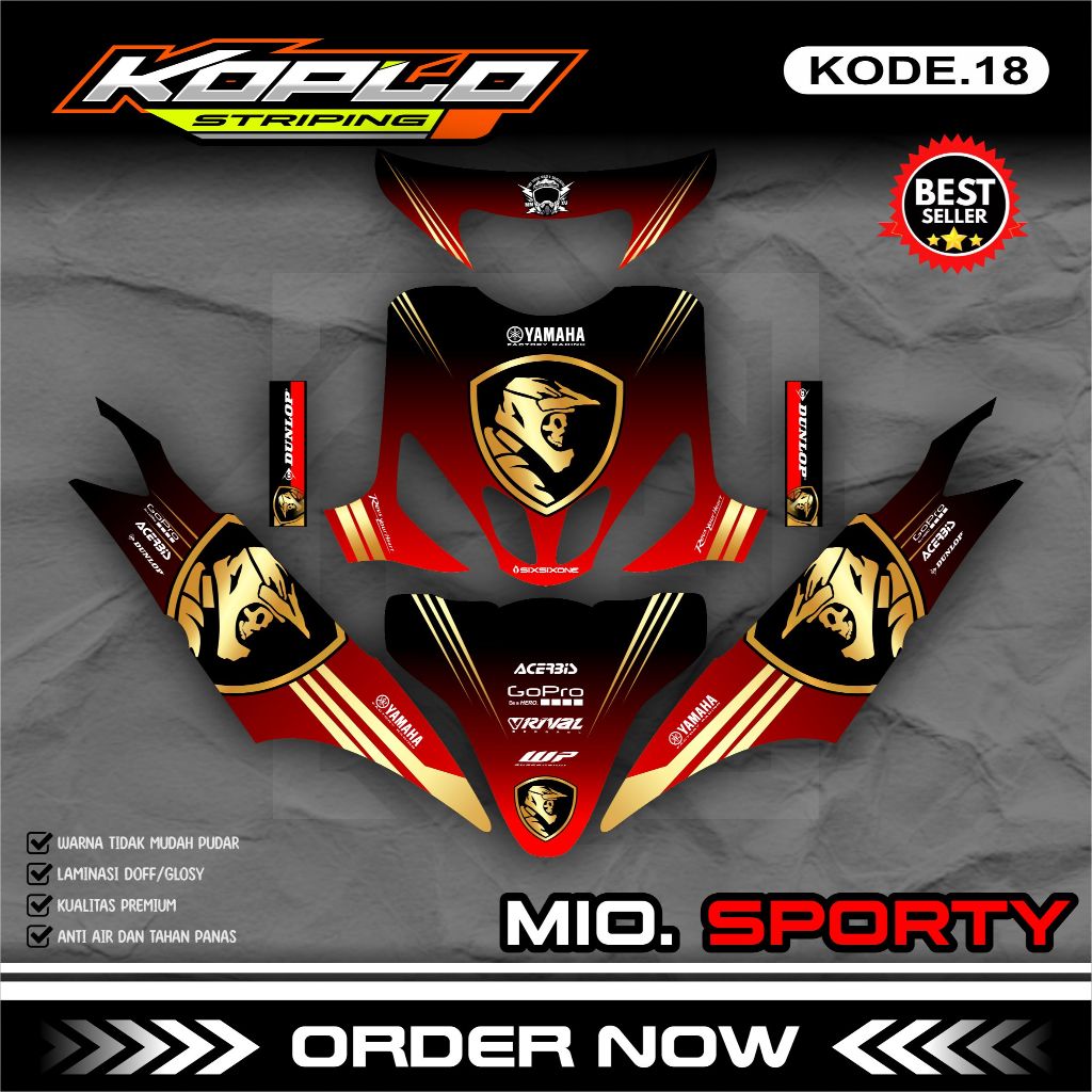 Jual Sticker Striping Decal Full Body MIO Sporty - Stiker Dekal Variasi ...