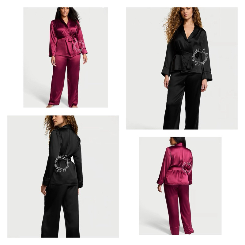 Jual VS Dream Satin Wrap Long pajamas set | Shopee Indonesia