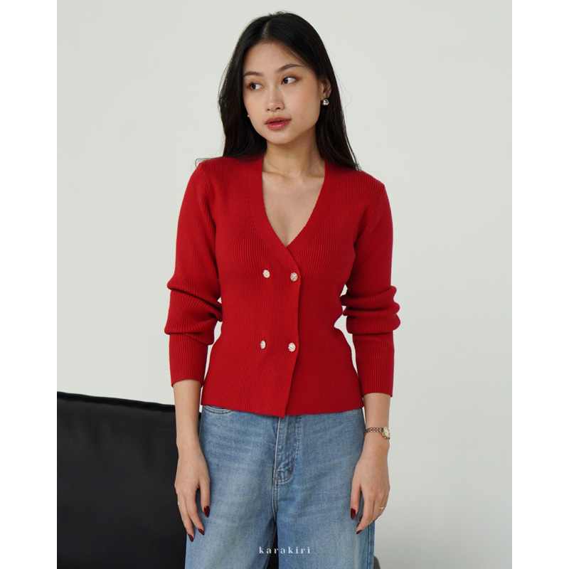 Kiri Sweater Top - Maroon