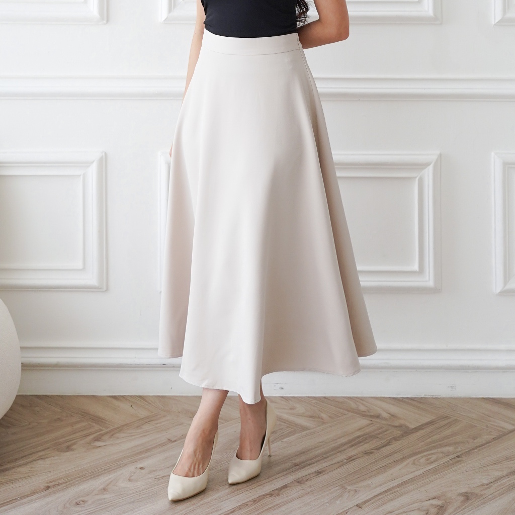 Severli Fuji Midi Skirt | Rok Kerja Kuliah Wanita Korean Style Formal Casual - foto 1