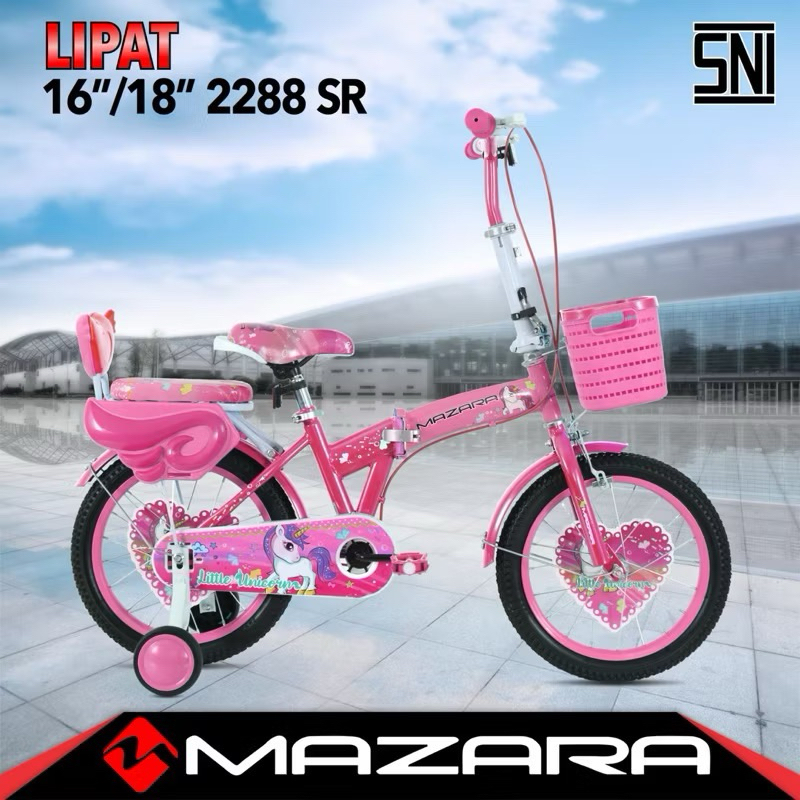Jual Sepeda Lipat Anak Perempuan 18 inch Mazara | Shopee Indonesia