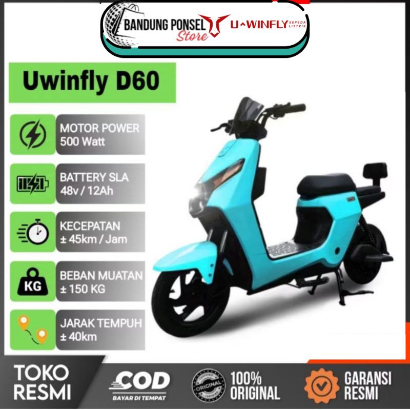 Jual Ready Stock Sepeda Listrik Terbaru Uwinfly D V Ah Watt Desain Elegan