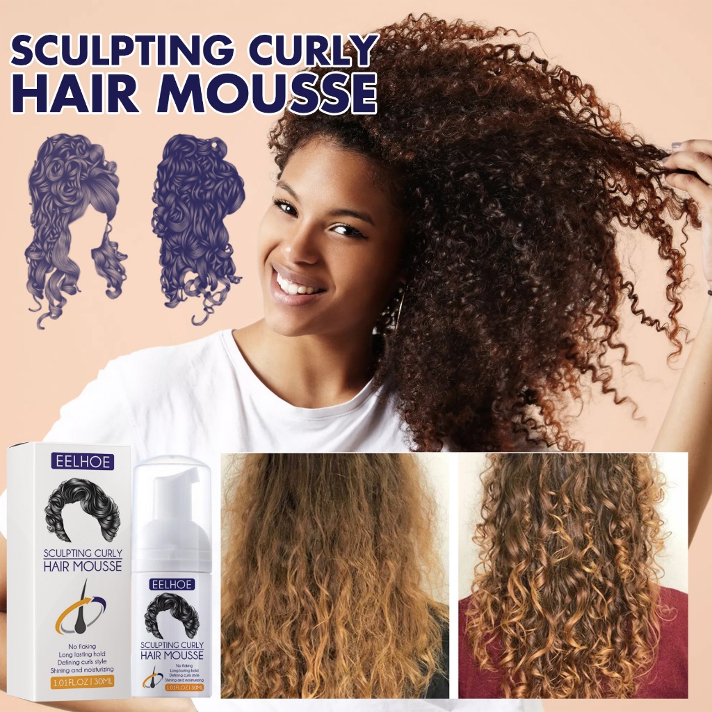 Jual EELHOE Sculpting Curly Hair Mousse 30g Curly Cream Hair Curl Spray ...