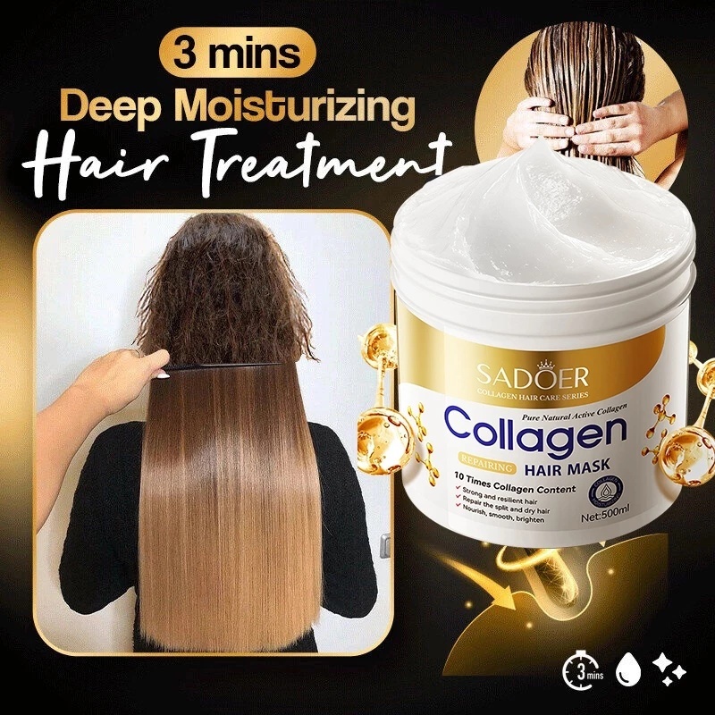 Jual SADOER Hair Mask Collagen Hair Mask Smoothing Keratin Treatmen ...