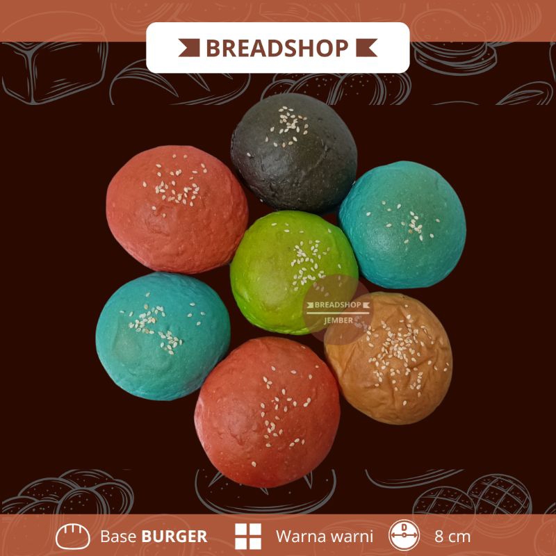 Jual BREADSHOP ROTI BURGER MIX 8CM ISI 10 | BASE BURGER 8CM MIX ...