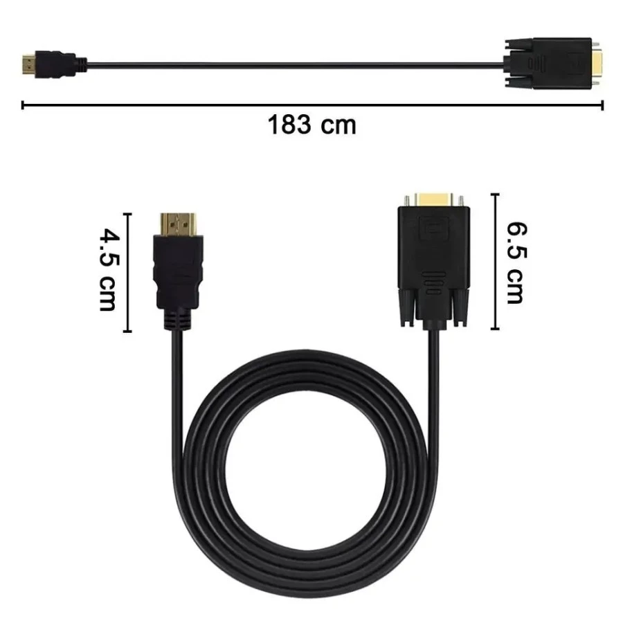 BAFO KABEL HDMI MALE TO VGA MALE 1.8 METER / 1.8METER / 1.8M / 1.5M