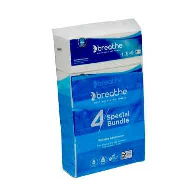 Jual Breathe Set 4 Pcs Tisu Multifold - MULTIFOLD TISSUE SERENE 150S (4 ...