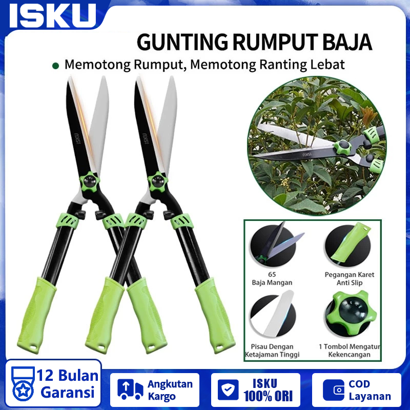 Jual ISKU Gunting Rumput Tajam Gunting Taman Gunting Tanaman Dahan ...