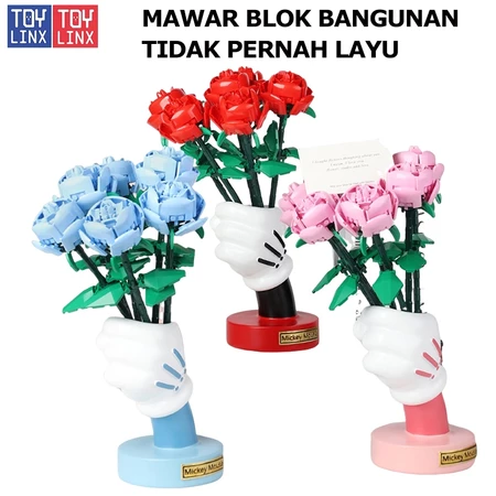 TOY LINXMainan Block Bunga Buket Puzzle flower block flower bouquet Holiday gifts mainan susun balok