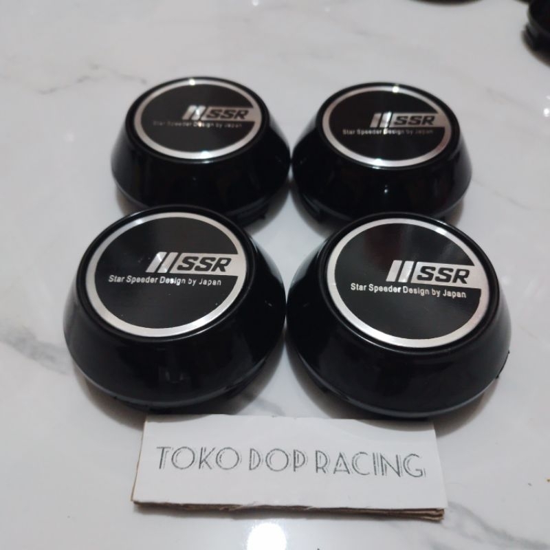 Jual Dop Roda Tutup Velg racing Kerucut Hitam Motif SSR BLOK diameter 6 ...