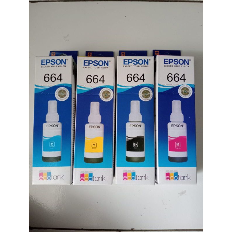 Jual Tinta Epson 664 ( 1Set 4Pcs) Original warna BK,c,,y,,m,,For ...