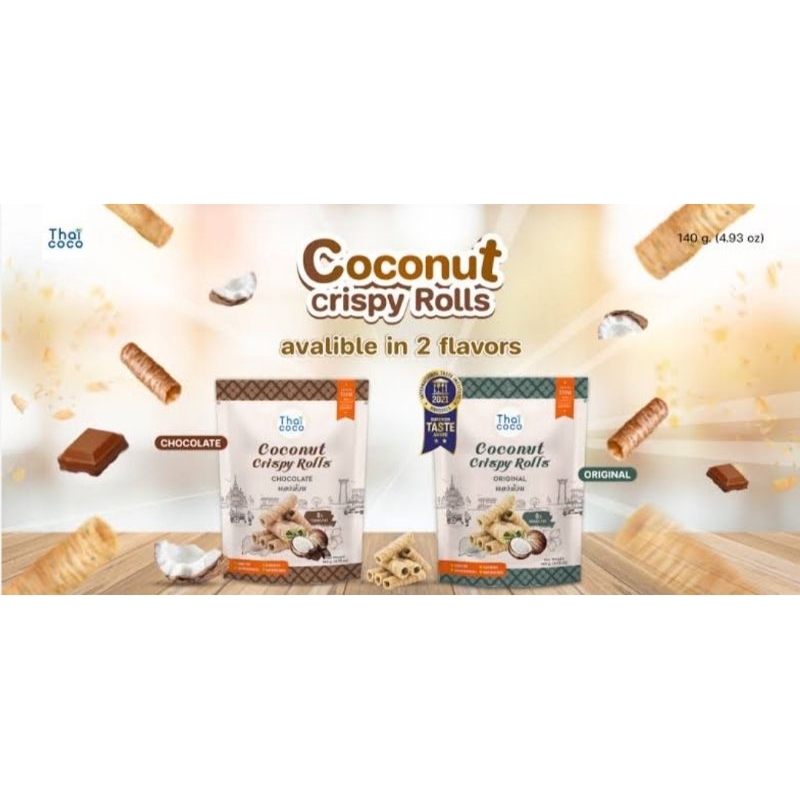 Jual THAI COCO COCONUT CRISPY ROLLS ORIGINAL | Shopee Indonesia