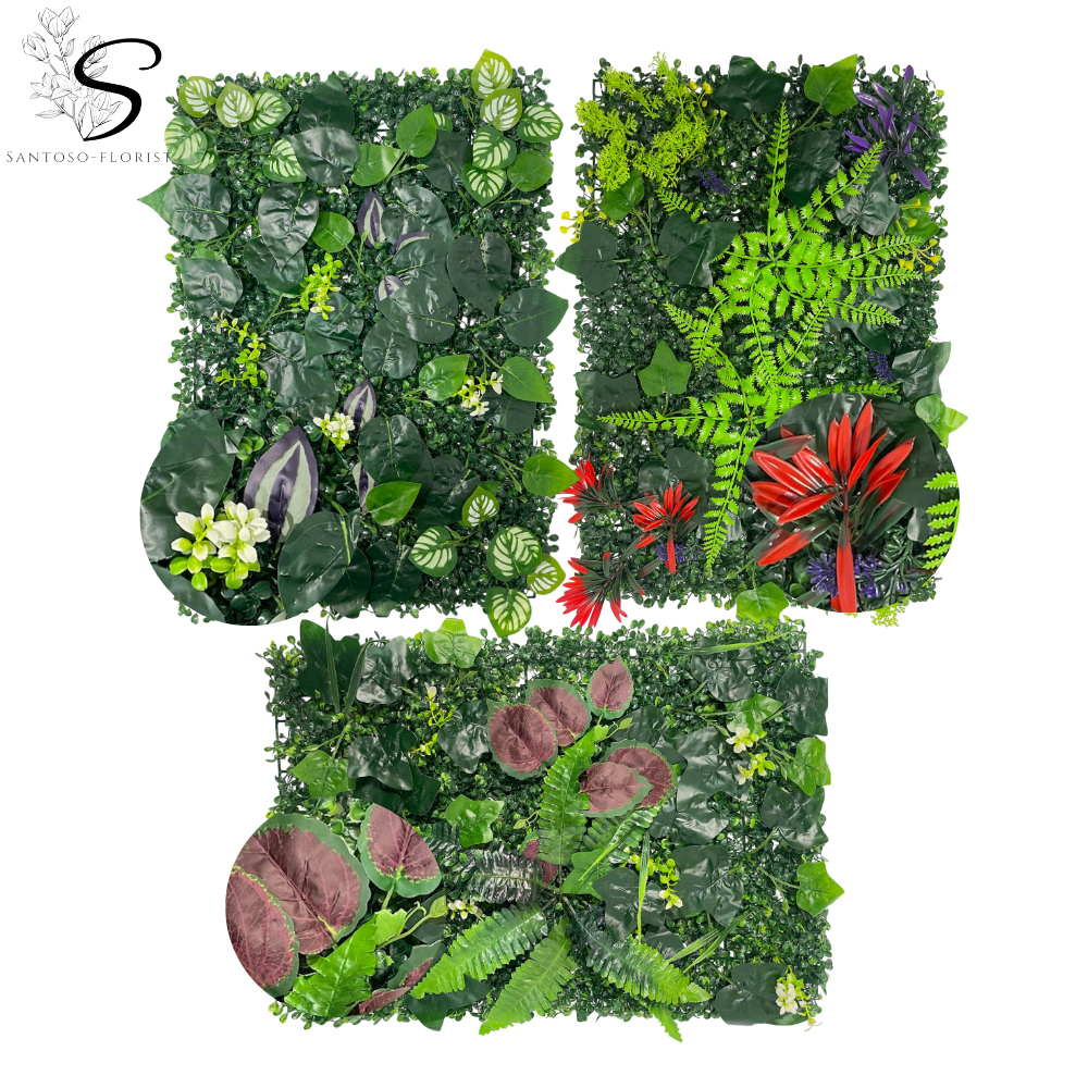 Jual Tanaman Rumput Dinding Rambat 40 x 60 CM Daun Hijau Palsu Dekorasi ...