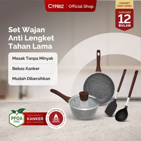 Cookware Set Grey Marble Series 