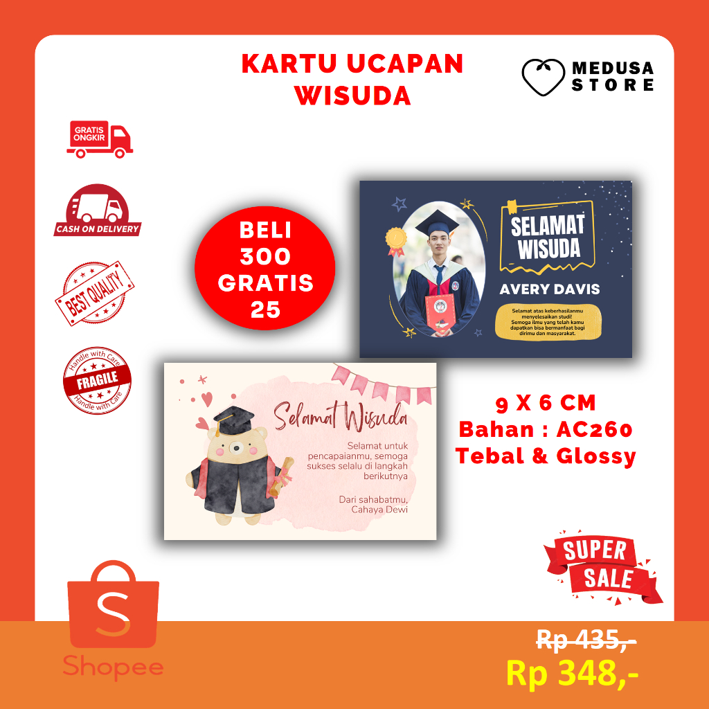 Jual Kartu Ucapan Wisuda / Stiker Ucapan Kelulusan / Tasyakuran Wisuda ...