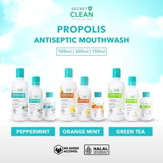 Secret Clean Propolis Antiseptic Mouthwash 150ml / 300ml / 500ml / Sachet 6x10ml | Obat Kumur Antiseptik