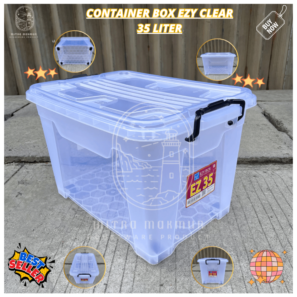 Jual Container Box Roda EZY 35 Liter Kontainer Box Tempat Penyimpanan ...