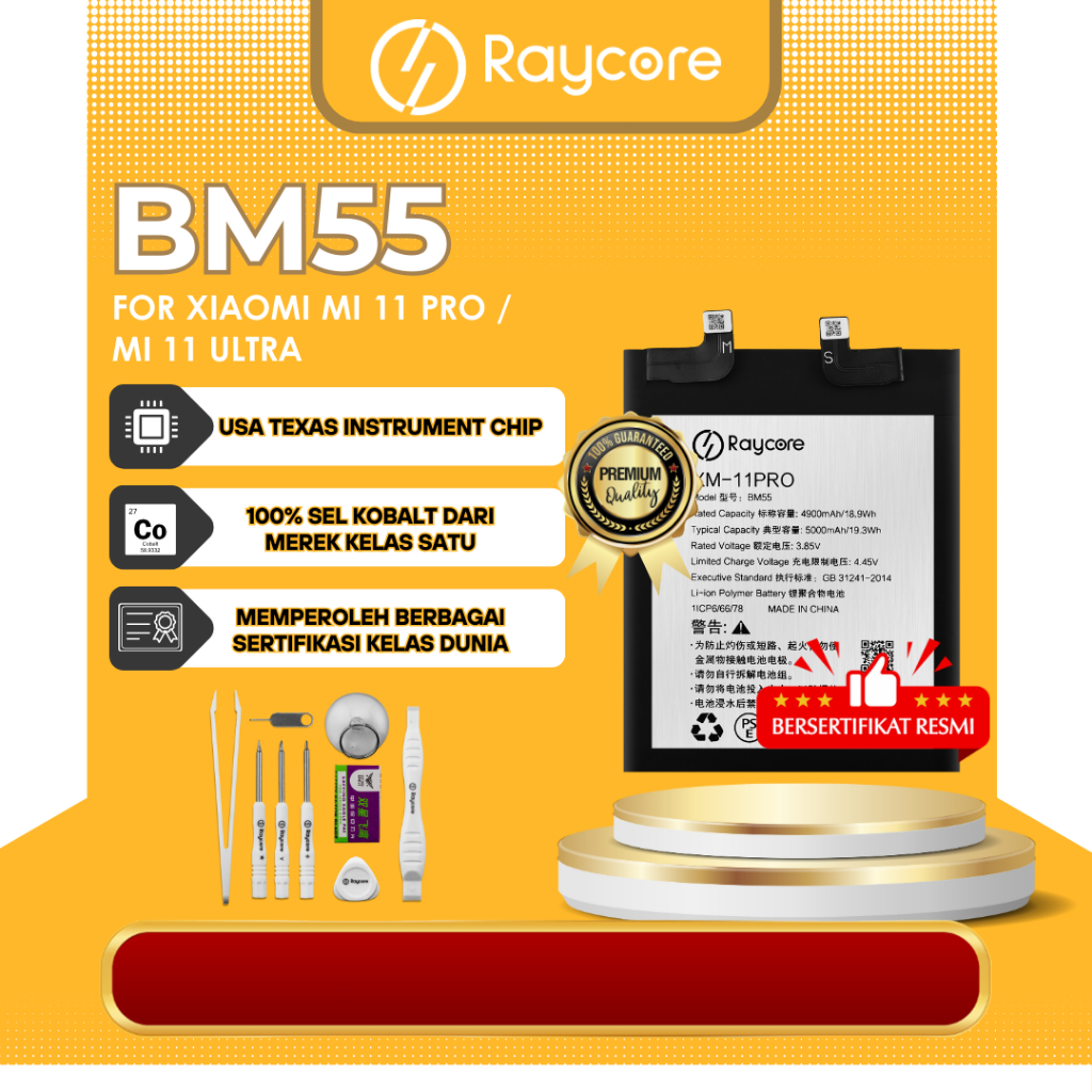 Batteria BM55 Per Xiaomi Mi 11 Pro E Mi 11 Ultra – 0 Cicli, Con Kit Di Riparazione, Ricaricabile