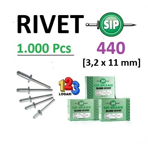 Jual Blind Rivet No. 440 - Paku Rivet Merk SIP Brand | Shopee Indonesia