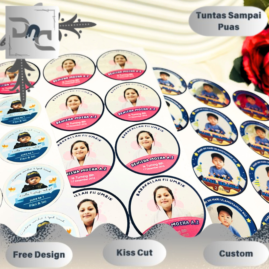 Jual 2-4 Stiker Gold/ Silver Ulang Tahun Anak Bentuk Bulat Label ...
