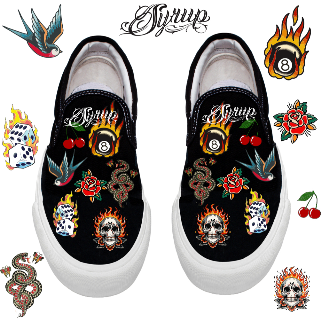 Jual SYRUP SUPPLY OFFICIAL | Tatto Pack | sepatu slip on | sneaker ...