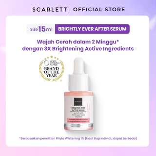 SCARLETT Brightly Ever After Serum - Brightening Serum Mencerahkan Wajah Melembapkan Glowing dan Bebas Kusam dengan Niacinamide dan Phyto Whitening