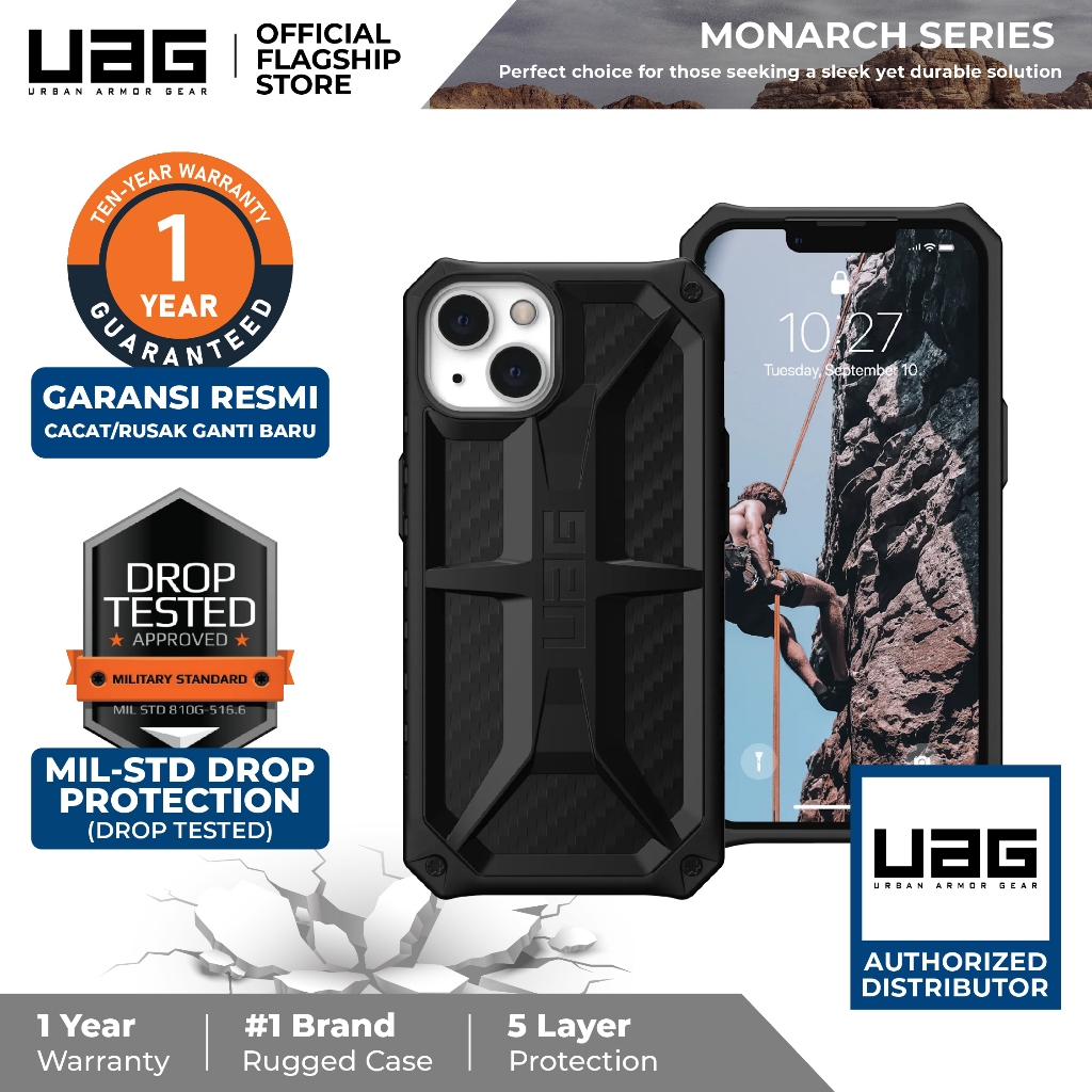 Jual UAG Case Monarch Casing - iPhone 13 Carbon Fiber | Shopee Indonesia