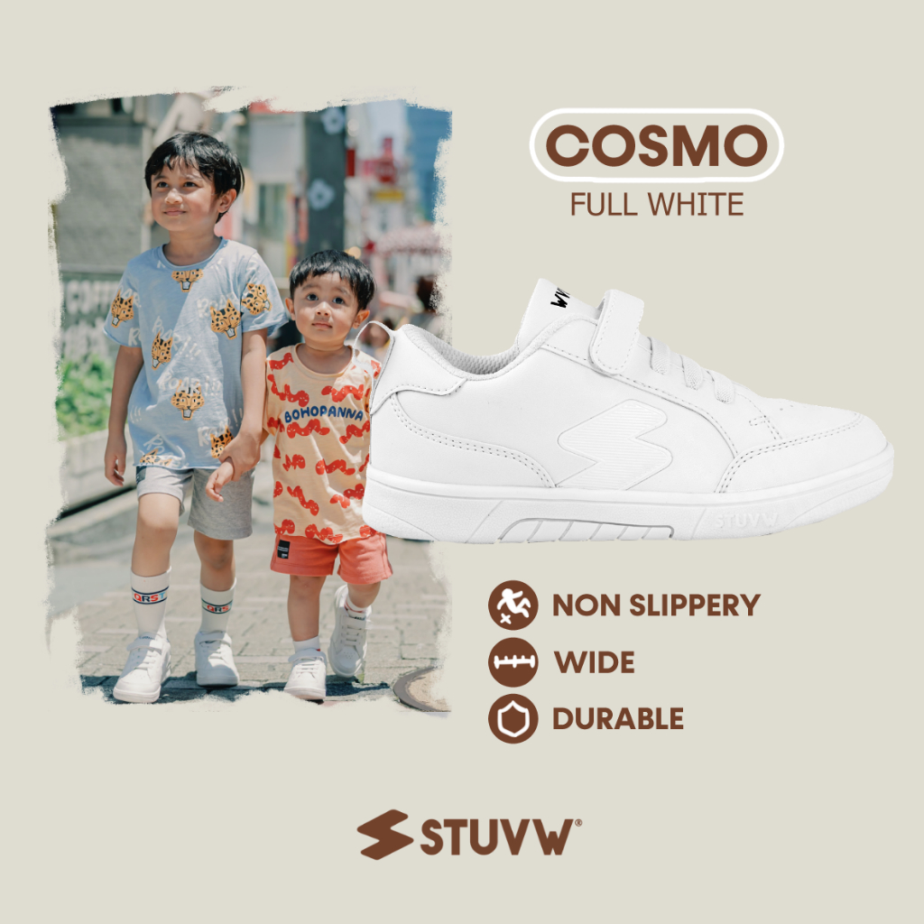 Jual STUVW Cosmo R Full White - Sepatu anak putih unisex | Shopee Indonesia
