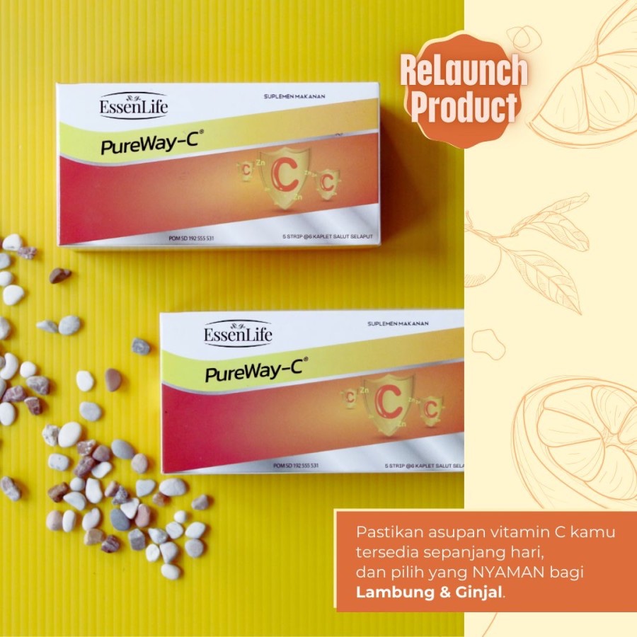 Jual ESSENLIFE PUREWAY-C VITAMIN C ISI 6 KAPLET - AMAN UNTUK LAMBUNG ...