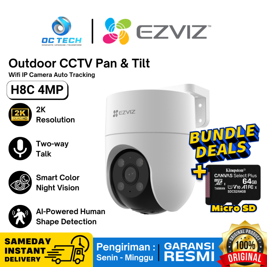 Jual EZVIZ H8C 4MP 2K Kamera CCTV Outdoor Pan & Tilt Wifi IP Camera ...