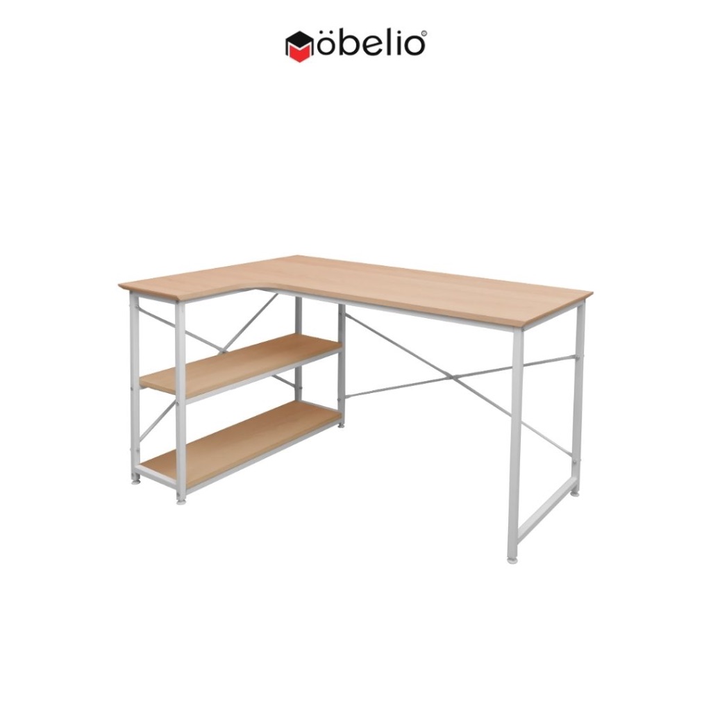 Jual Meja Kerja Kantor Belajar Tulis Sudut Leter L Corner Rak Minimalis ...