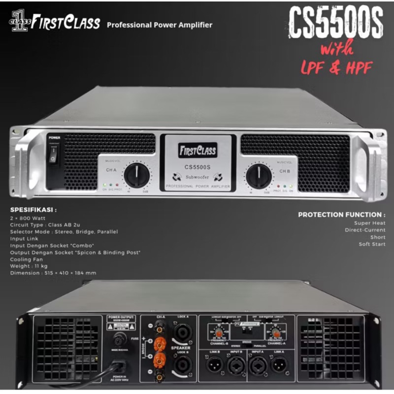 Jual Power Amplifier Firstclass CS 5500S / CS5500S / CS 5500 S / 2 ...