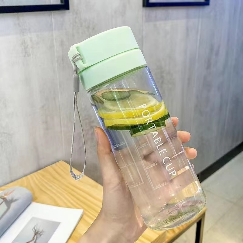 Jual BOTOL MINUMAN PORTABLE CUP BOTOL PLASTISCIK 600ML BENING KAPASITAS ...
