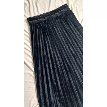 Rok Bludru Panjang Rok Plisket Velvet Panjang Beludru Wanita Dewasa