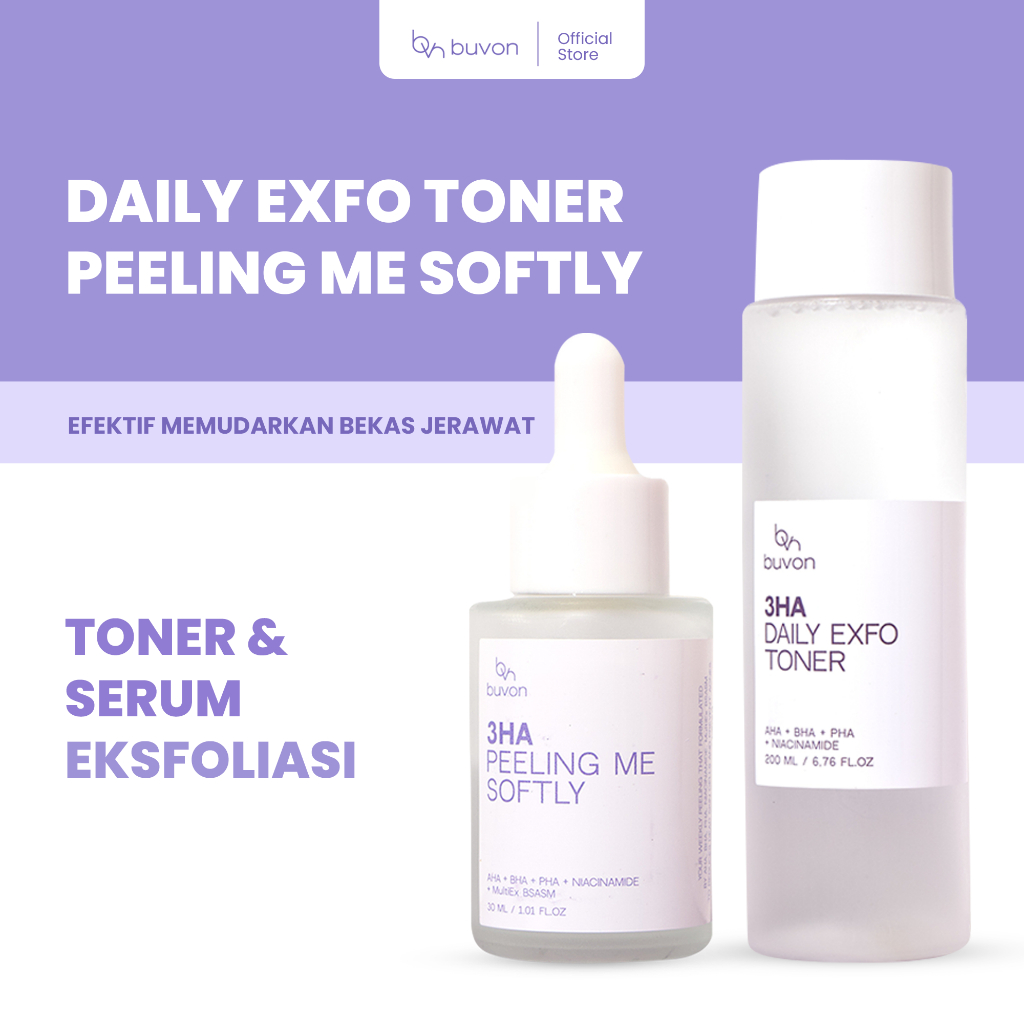 Jual BUVON AHA BHA PHA Daily Exfo Toner & Peeling Solution - Paket ...