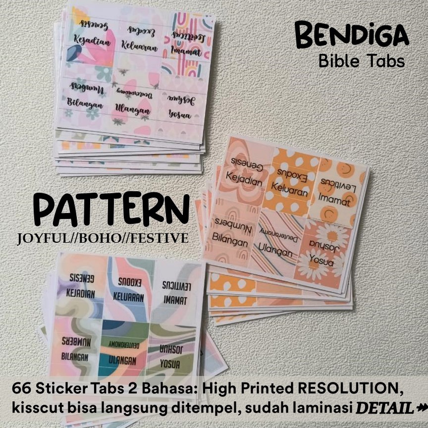 Jual [BENDIGA GBU- PATTERN] Stiker Penanda Index Alkitab Sticker Bible ...