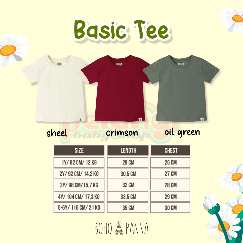 Jual BOHOPANNA|BOHO | BOHOPANNA BASIC TEE |KAOS ANAK UNISEX|KAOS BASIC ...