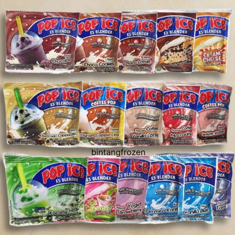 Jual Pop ice minuman serbu all varian rasa 1 renceng isi 10 sachet ...