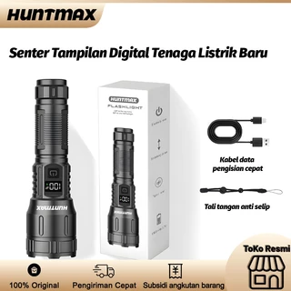 HUNTMAX HM-911 Flashlight Senter LED Super Terang  Zoom Teleskopik 3000mAh 1800lumen 100w