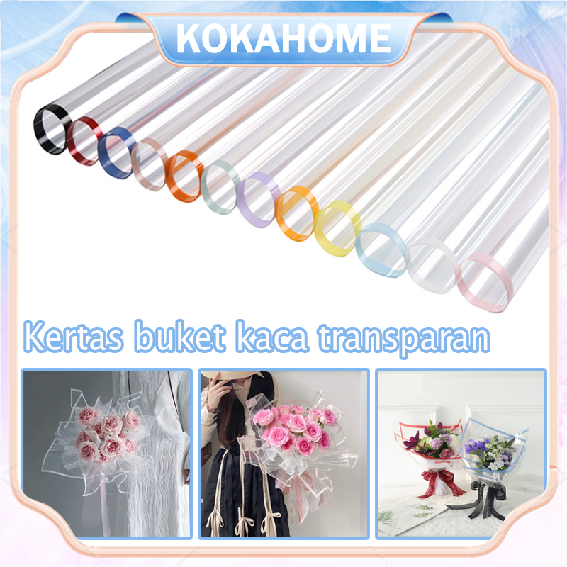 Jual Kertas buket kaca transparan / wrapping paper / cellophane ...