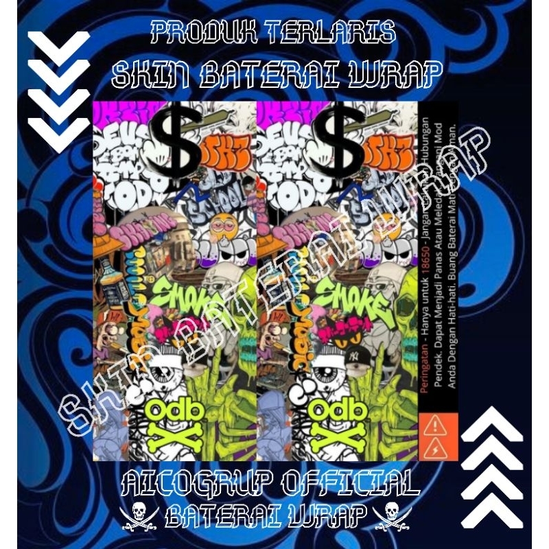 Jual Holdingskyy - Skin Stiker Wrap Baterai 18650 Motif Series V1 Full ...