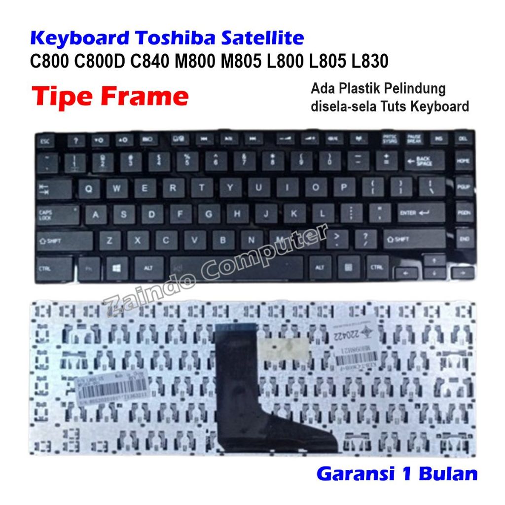 Jual KEYBOARD TOSHIBA SATELLITE C800 C800D C840 M800 M805 L800 L805 ...