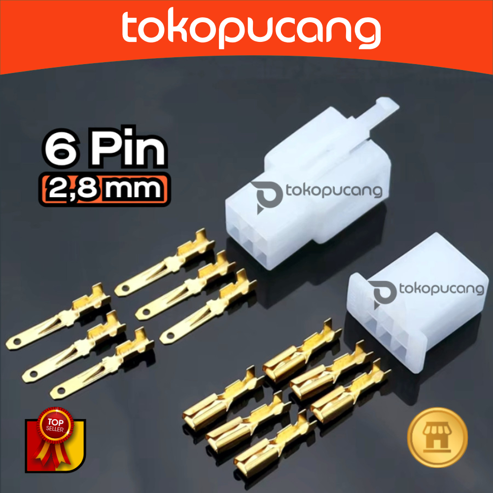 Jual Soket Mini 6P 2,8mm Skun 6 Pin Male + Female Socket Motor Mobil ...