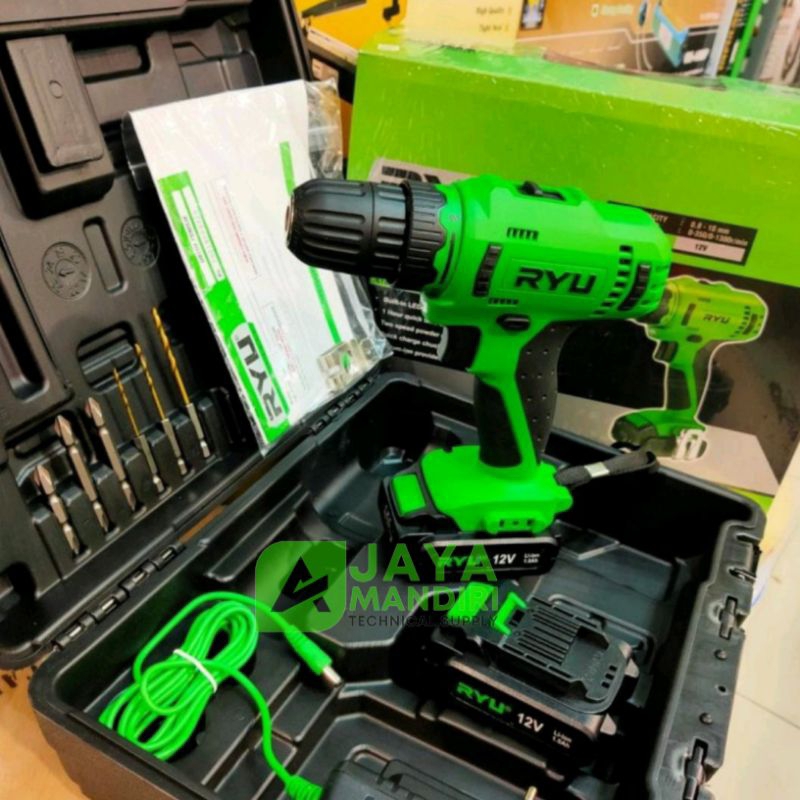 Jual Mesin Bor Batrei 12V RYU RCD12V Cordless Drill 12V RYU RCD 12V ...