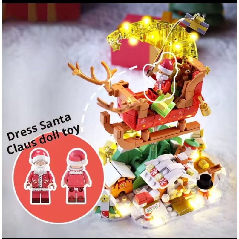 Jual WEIKI 516151 Christmas Elk Deer Christmas Building Blocks Santa ...
